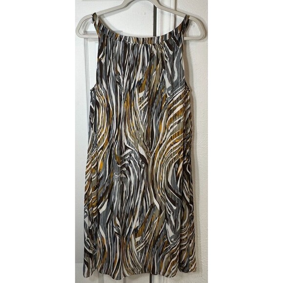 RB Collection New York Dress Sz 14 Multicolored Sleeveless Lined Ruffled Front - Picture 4 of 10